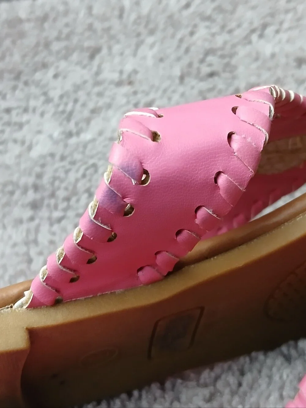 Simply Southern Pink Pineapple Whipstitch Sandals Size 7 Thong Sandals